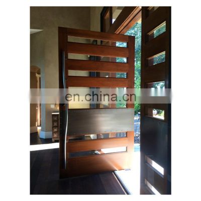 Custom Mahogany Modern Front Entry Pivot Wood Doors