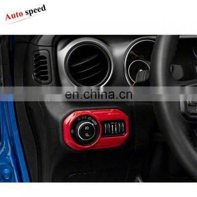 Car Headlight Lamp Switch Button Decoration Cover Trim Stickers for Jeep Wrangler JL 2018+ photo-4