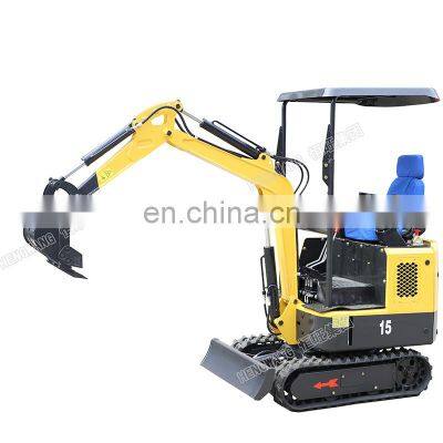 1.5 ton China crawler small digger mini excavator with bucket quick coupler for home use