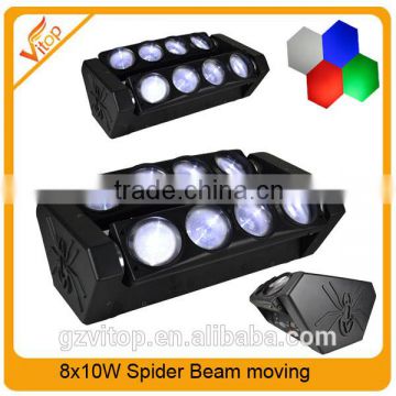 2015 hot 8x10w RGBW 4in1 DMX LED Spider Beam Moving Head Light For Disco Dj Bar