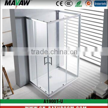 2016 new design tempered glass sliding square shower enclosure 1900T-U