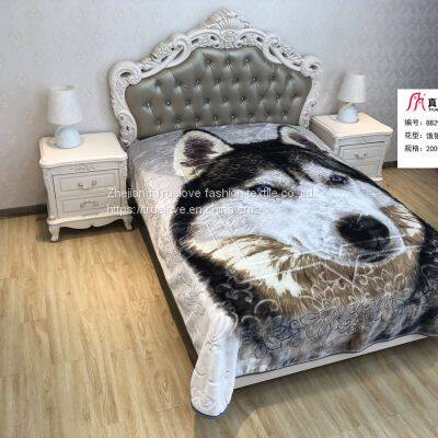 Truelove Lion Animal Pet Gift Flower Korean Mink Polyester Raschel Winter Bed Blanket