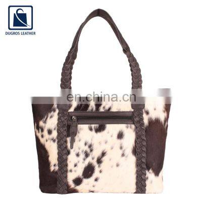 Bulk Quantity Supplier of Trendy Design Cotton Lining Material Wholesale Women Genuine Leather Handbag