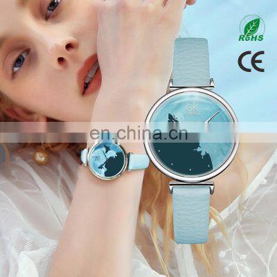 SHENGKE Simple  Design Watch K0101L Pearl Shell Material Glass Watches jam tangan Water Resistant Watch Women  Dropshipping