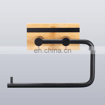 Direct Factory Supply Customized Logo Toliet Wall Mount Paper Towel Holder Bamboo Modern
