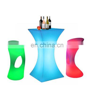 bar tables LED cocktail table and high stools led bar chairs with rgb lighting led bar furniture chair table led