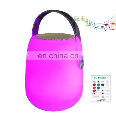 portable PE plastic TWS function hot sale ice bucket portable lantern plastic led light speaker mood table lamp modern