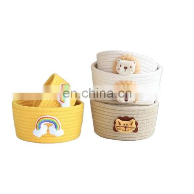 Home Decor Cute Cotton Woven Storage Rope Kid's Toy Basket Plant Holder Many Sizes Vietnam Supplier