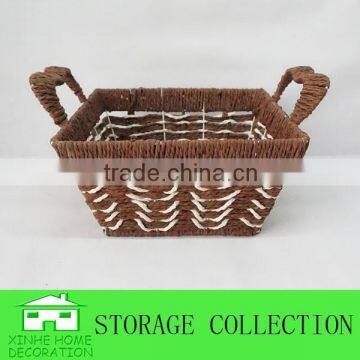 square shape paper rope handmade basket