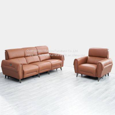 Italian Minimalist Leather Functional Sofa Living Room Combination Italian Light Luxury European Classic Electric Sofa photo-2