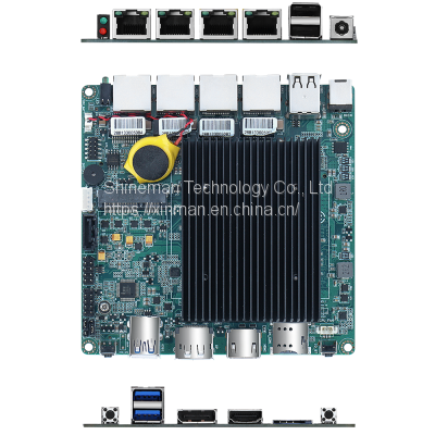 Intel N4000 2-Core Nano PC Motherboard for NUC PC w/ UHD Graphics 600 Dual 4K Display 4*Gigabit LAN 4*RJ45 photo-5