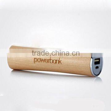 Slim 2600mah wooden promotion gift power bank