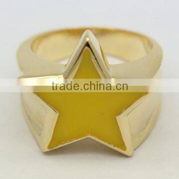 2014 fashion gold pentagram ring,pentagram jewelry