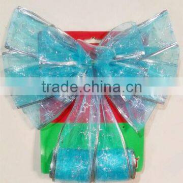 Christmas Gift Bows With Glitter Powder Hand Paint Gift Bows Manufacturer photo-4