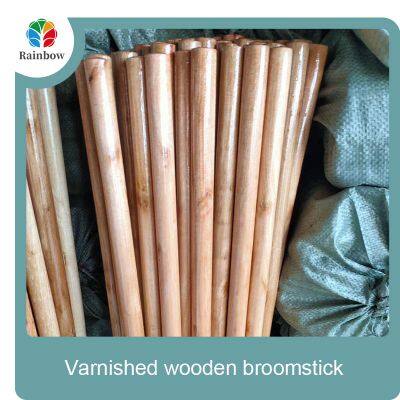Indoor Household Plastic Broom With Wooden Handle Varnished Paint Brush Handle in Wholesale
