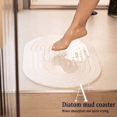 comfortable absorbent special wave engraving diatomite stone bath mat manufacturer