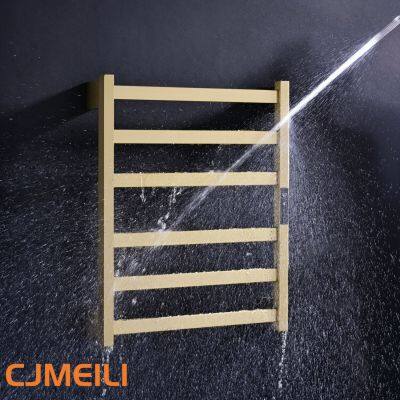 Bathroom Electric Heated Towel Rack, Towel Warmer for Bathroom, Wall Mounted Stainless Steel,Brushed Gold photo-4