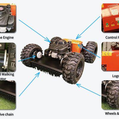 Remote Controlled Four Wheel Drive Weed Mower 4-Stroke Petrol Engine Lawn Grass Crusher 200 Meters Long photo-3