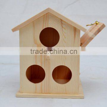 Eco-friendly Unfinished Small Wood Crafts Wooden Decorated Bird House