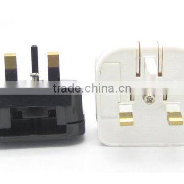 CE ROHS BSI Approved Super Nylon Malaysia UK HK Israel Bahrain Kuwait Ireland Type G to Schuko EU travel adapter plug converter