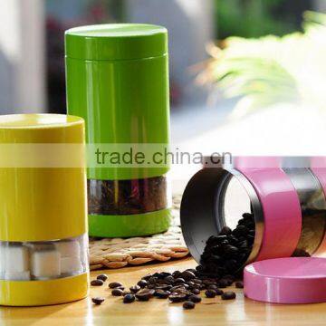 Stainless Steel Sugar Coffee Tea coffee canister with color