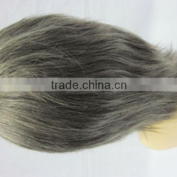 High quality Grey Remy Hair Lace Top Toupee