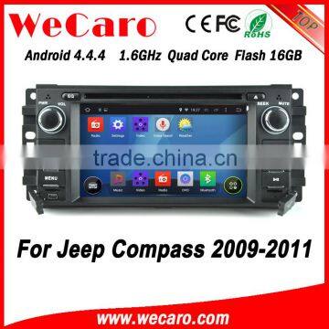 Wecaro WC-JC6235 Android 4.4.4 car dvd player 1024*600 for jeep compass gps navigation 2009 2010 2011 bluetooth