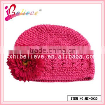 Baby products wholesale in China Yiwu market baby hat,flower crochet hat