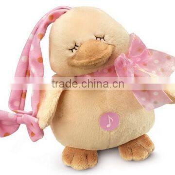 Soft Duck Musical Door Hanger/Soft Animal Toy of Door Hanger with Sound/20cm Lovely Stuffed Pink Duck For Door Hanger