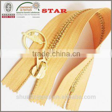 yellow tape metal zipper