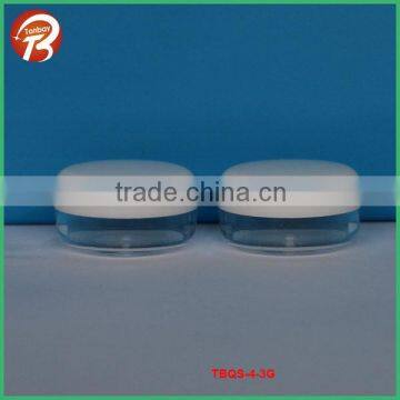 3G mini clear cheap plastic cosmetic jar 3ml sample jar