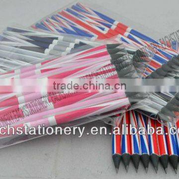 7Inches Standard Black Wood Customed UK Flag Design HB Black Pencil