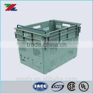 Heavy Duty Stack and Nest Container ; Storage Bins and Containers ; Plastic Baskets with lids and metal handles
