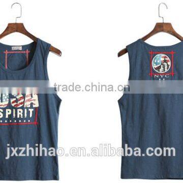 Fashion Cotton Printing USA Workout Tank Top for Men Hotsale photo-2