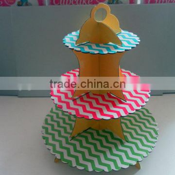 wholesale 3 layers cardboard wedding party paper cake stand