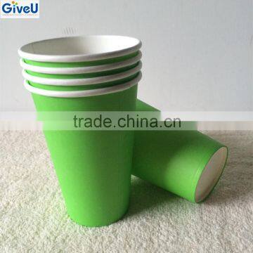 Green Color 9oz Cup Type and Single Wall Style Paper Cup Disposable Cups