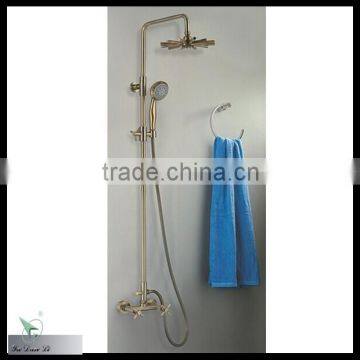 Traditional style bronze double handle shower panel mixer shower faucet