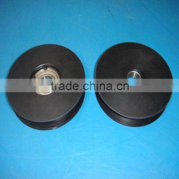 CNC Machining Black Nylon Polyamide PA6 Pulley Wheels With Bearings Quality Choice photo-2