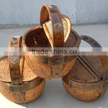 Chinese Antique Natural Rattan Basket