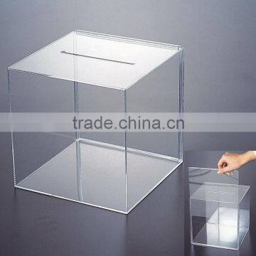 Clear Acrylic Donation Box With Lock,cube Box Made of Organic Glass photo-4