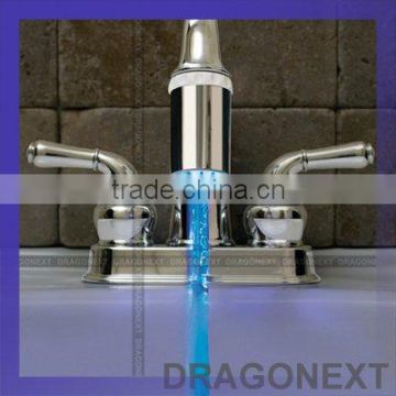 Romantic 3 LED RGB Color Light Electrified Water Glow Temperature Changing Sensor Sink Faucet Light