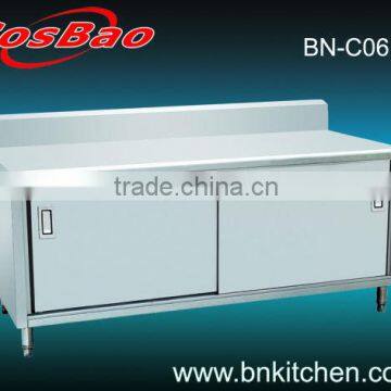 Commercial restaurant stainless steel kitchen cabinet with backsplash