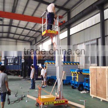 Single mast ladder hydraulic elevator