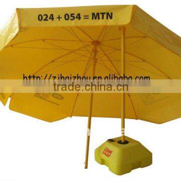 PVC windproof promotional parasol with MTN logo