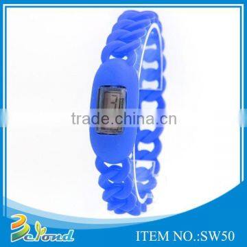 Cheap wholesale weave women silicone digital watch