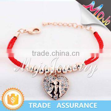 My Love Gold Plated Coforful Woven Rope Bracelets for Shopkeeper
