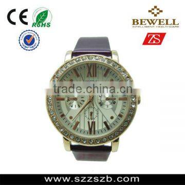 China Pu strap watches ,zinc alloy case watch with diamonds ,2014 new design plastic watch