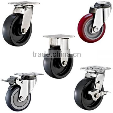 #304 Stainless Steel Casters with Derlin Bearing and Medium/Heavy Duty Wheel