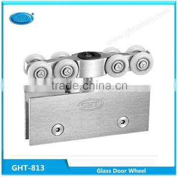 High quality heavy duty nylon 4 rollers hanging glass door wheel