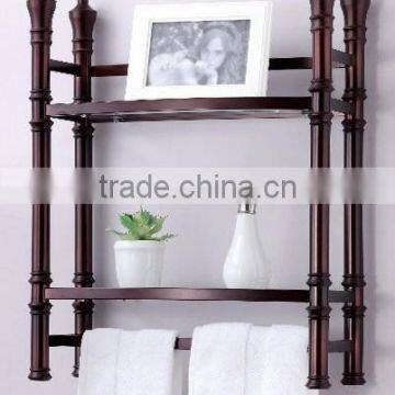 High end quality new design unique wall mounted ORB Bathroom glass Shelf small etagere